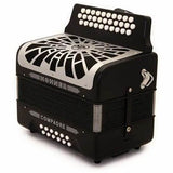 A48421 ACORDEÓN HOHNER COMPADRE DIATÓNICO FA SIB MIB 31 BOTONES,12 B. NEGRO CON FUNDA