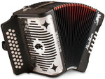 A4840 ACORDEÓN HOHNER PANTHER DIAT. FA, SIM, MIB NEGRO MATE 31B.12 B.