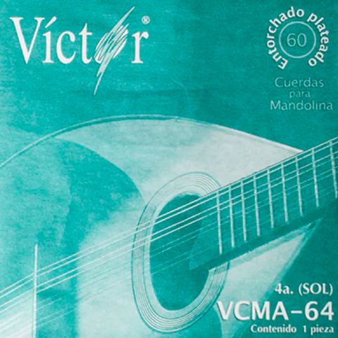 Paquete de 10 cuerdas Víctor VCMA64 4ta (sol) para mandolina